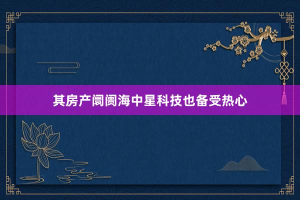 其房产阛阓海中星科技也备受热心