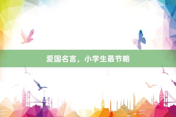爱国名言，小学生最节略